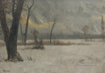 PAISAJE DE INVIERNO American Albert Bierstadt nieve Pinturas al óleo